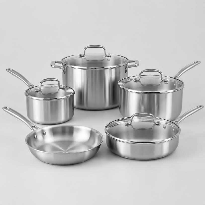 Set vase inox, 8 piese